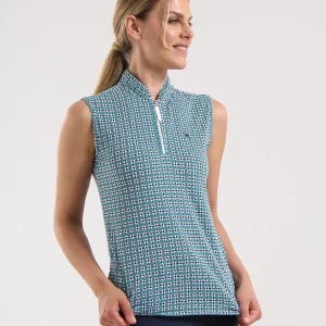 POLO DE MUJER CHERVO ANTIGUA VERDE OSCURO / BLANCO
